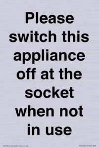 Please switch this appliance off at the socket when not in use